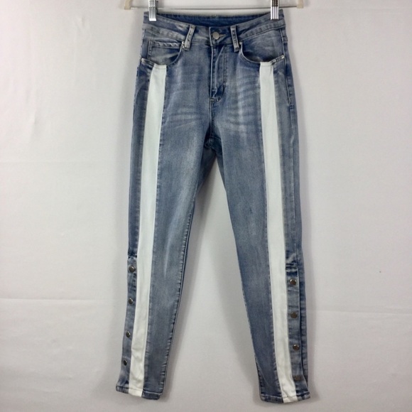 Hayden Los Angeles Stretch Snap Button Skinny Denim Jeans Size S - Picture 7 of 16